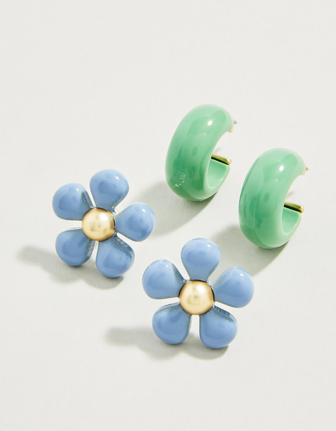 Aros Sweet Song azul/verde (2 pares)