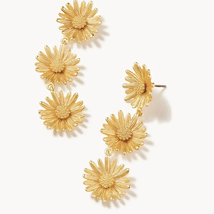 Aros colgantes de margaritas